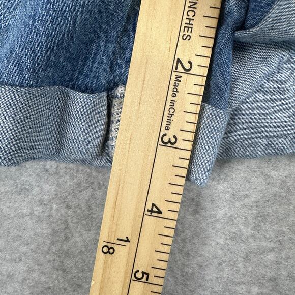 American Eagle Denim Tomgirl Short Overall WMNS Relaxed Fit Medium Vintage Wash - Picture 10 of 11